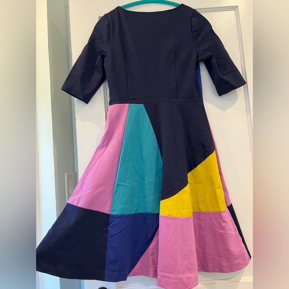 Boden Alice Colorblock Dress in Blue, Pink, and Yellow, size 6R - Picture 8 of 8